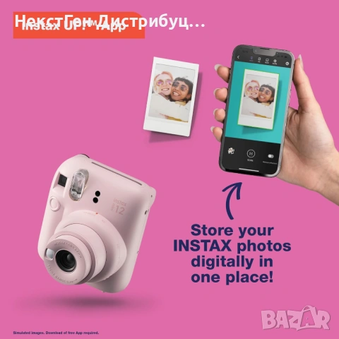 Fujifilm Instax Mini 12 Pink Instant Camera | Нов | 24м Гаранция, снимка 6 - Фотоапарати - 53948362