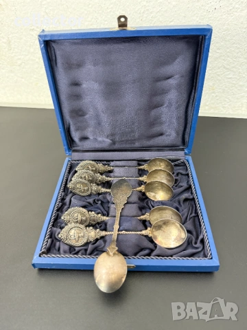 Комплект посребрени лъжички - Будашеща. №7951, снимка 3 - Колекции - 53825260