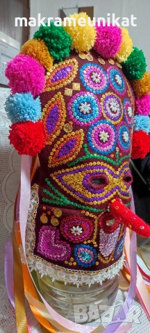 Кукерска маска, гугла, уникат, арт, ръчна изработка, декорация , снимка 7 - Декорация за дома - 41588628