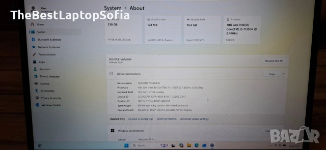 Лаптоп Dell 3520 | I5 1135G7 | 16GB RAM | 256 SSD, снимка 6 - Лаптопи за работа - 53661313