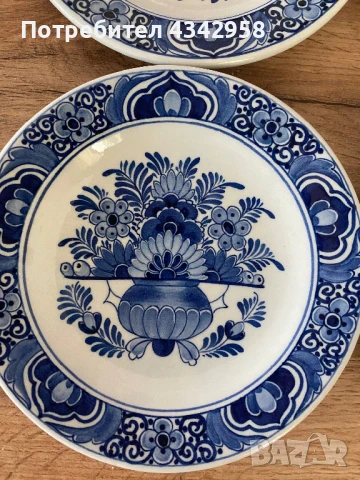Delfts blauw.Vintage Holland.Кобалт. 1960 г.Чинийки за стена, снимка 3 - Антикварни и старинни предмети - 50694298