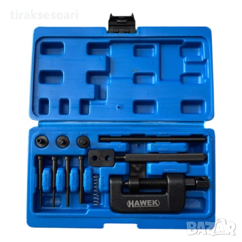 Професионален комплект за разнитване и занитване на вериги HAWEK , HW-1103, снимка 2 - Други инструменти - 50721043