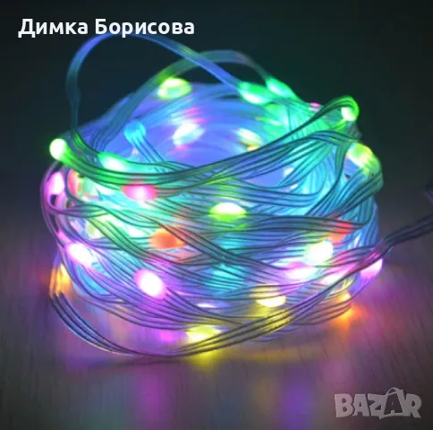 Коледни LED лампички с многоцветни, топъл и студен бял цвят, снимка 3 - Други - 48273655