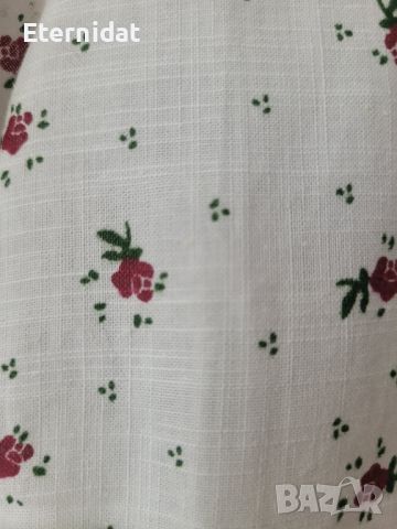 Нова бяла блуза на цветя памучна материя , снимка 5 - Тениски - 45471703
