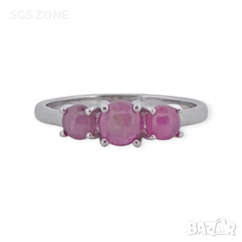 СРЕБЪРЕН ПРЪСТЕН С РУБИН, САПФИР, ИЗУМРУД , снимка 7 - Пръстени - 51143681