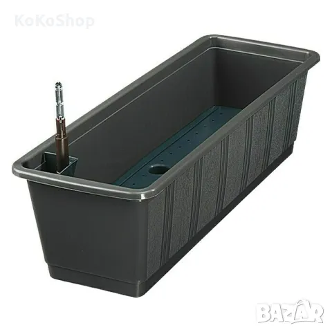 Сандъче за цветя с поливна система-60х20х17 см./сиво сандъче за цветя