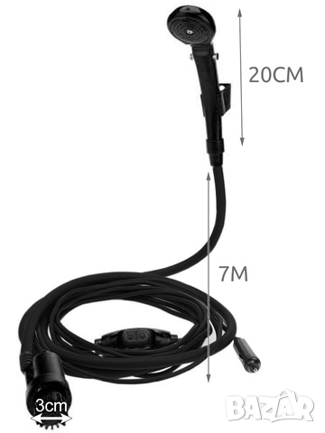 Преносим къмпинг душ 12 волта / Портативен туристически душ 12 волта, снимка 2 - Къмпинг мебели - 53578379