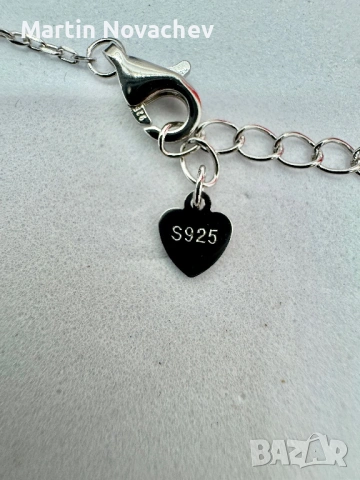 Сребърно колие с мойсанит (Диамант) 1 карат, снимка 7 - Колиета, медальони, синджири - 53664061