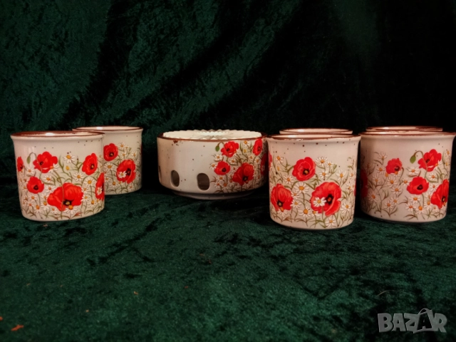 Японски сет керамика за фондю или саке., снимка 5 - Антикварни и старинни предмети - 51464864