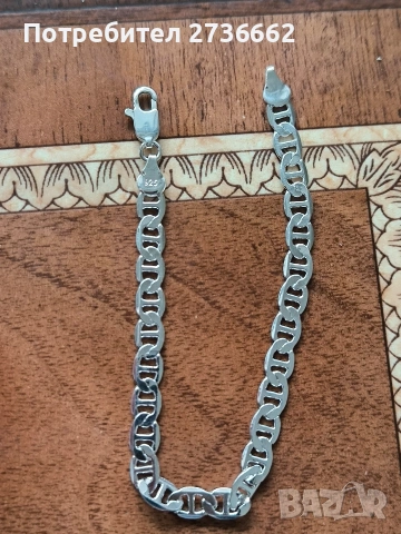 Сребърна гривна " Mariner" , снимка 2 - Гривни - 53431072