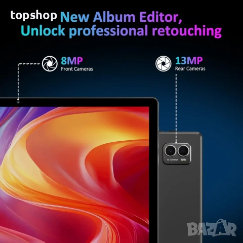 Огромен 14 инчов Таблет BEYNIVAN Android 15 36GB RAM 256GB ROM, USB-C кабел, адаптер, писалка ..., снимка 6 - Таблети - 53457494