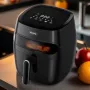 Фритюрник AirFryer , 1350W, 5.2л., LED дисплей, Горещ въздух, Таймер, до 200°C, Черен, снимка 3