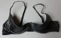 Черен кожен сутиен с отворени чашки , снимка 1