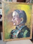 Експресивен български портретен етюд – масло върху фазер, снимка 1