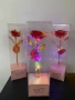 ВИСОКА 40СМ!Златна роза Golden Rose 24k Rainbow, LED Лента, Светеща, Кутия, снимка 1