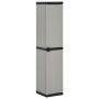 vidaXL Градински шкаф за съхранение с 3 рафта сиво-черен 34x40x168 （SKU:340985см, снимка 1 - Шкафове - 45796878