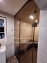 стъклена преграда за баня стъкло бронзе с черен мат , снимка 1 - Душ кабини и вани - 46005760