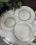 Прекрасни порцеланови чинии и чаши с красив релефен орнамент, снимка 2