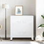 vidaXL Индустриален скрин за съхранение, бял, 75x40x80 cм, стомана(SKU:339626), снимка 2