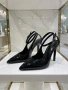 Сандали на ток - черен лак, снимка 1