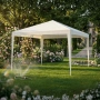 Градинска шатра тип "павилион", 3x3м, Водоустойчива, Прахово боядисана стомана, Бяла, снимка 3