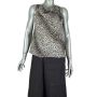 Дамски топ без ръкави Marina Rinaldi Draped Neck Leopard Print Silk Top, снимка 3