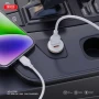 Зарядно устройство за кола комплект XO CC56 PD 30W QC 1x USB 1x USB-C с кабел USB - USB-C, Бял, снимка 1