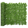 vidaXL Балконски параван със зелени листа, 600x100 см（SKU:315502