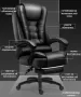 Масажен въртящ се офис стол с подложка за краката OFFICE MASSAGE CHAIR, снимка 7