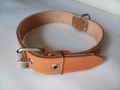 Натурален кожен нашийник (Керемида) – 3.5 см широк / 65 см дължина, снимка 1