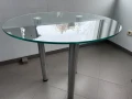 Стъклена кръгла маса, снимка 3