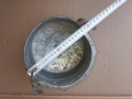 Старо медно калайдисано котле , менче , менец , котел, снимка 7