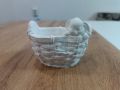 керамична кашпа - зайче в кошница, снимка 1 - Ръчно изработени сувенири - 45831020