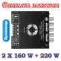 Нов Цифров Аудио Усилвател клас D ZK-HT21 2*160W+220W Модул за Субуфер AUX/USB Вход 2.1 Канал стерео, снимка 11