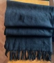 Зимен черен шал  с ресни (фина вълна virgin wool), снимка 6