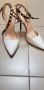 Шикозни бели дамски обувки със златисто , снимка 2