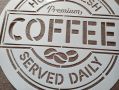 Шаблон стенсил Hot and fresh coffee 30 х 30 см скрапбук декупаж декорация торта, снимка 2