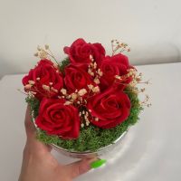 Сапунени цветя в кашпа , снимка 1 - Ръчно изработени сувенири - 45268869