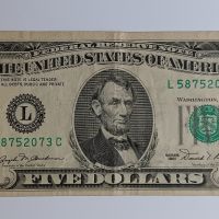 5 долара 1981 САЩ Старият вариант,,МАЛКА ГЛАВА", снимка 1 - Нумизматика и бонистика - 46103554