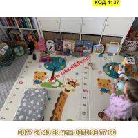 Сгъваемо детско килимче за игра, топлоизолиращо 180x200x1cm - Жираф и Цифри - КОД 4137, снимка 11 - Други - 45509466