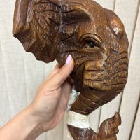 Слонска глава за стена от тиково дърво, снимка 8 - Декорация за дома - 45870150