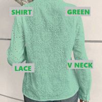 Дантелена риза, Зелена блуза, Дантелена блуза, Риза дантела, снимка 2 - Ризи - 45439523