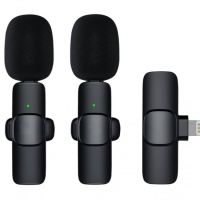 Комплект 2 безжични микрофонa тип Брошка, съвместими с iPhone,предаватели, приемник, Apple lightning, снимка 4 - Аксесоари за Apple - 45278070