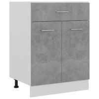 vidaXL Долен шкаф с чекмедже, бетонно сив, 60x46x81,5 см, ПДЧ（SKU:801232, снимка 1 - Шкафове - 45507913