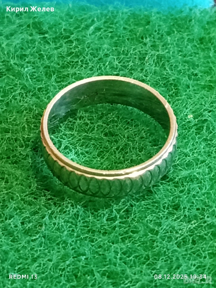 Красива сребърна халка орнаментирана майсторска ръчна изработка 52408, снимка 1