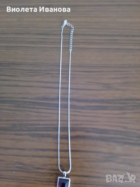 Колие с лилав/виолет камък, Орифлейм, снимка 1