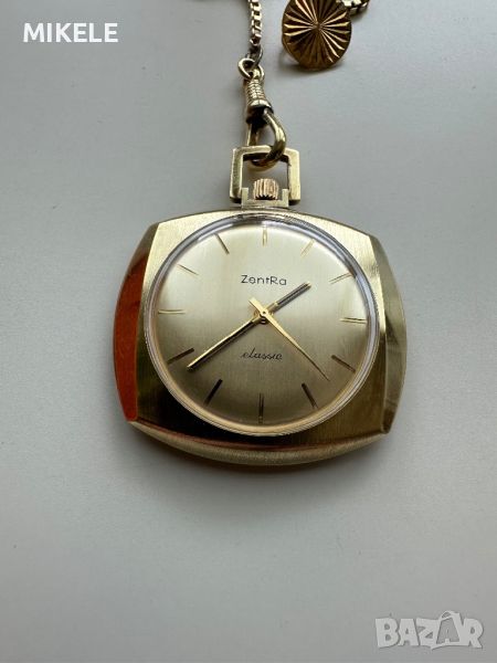 Zentra Classic позлатен Au20 джобен ретро часовник, снимка 1
