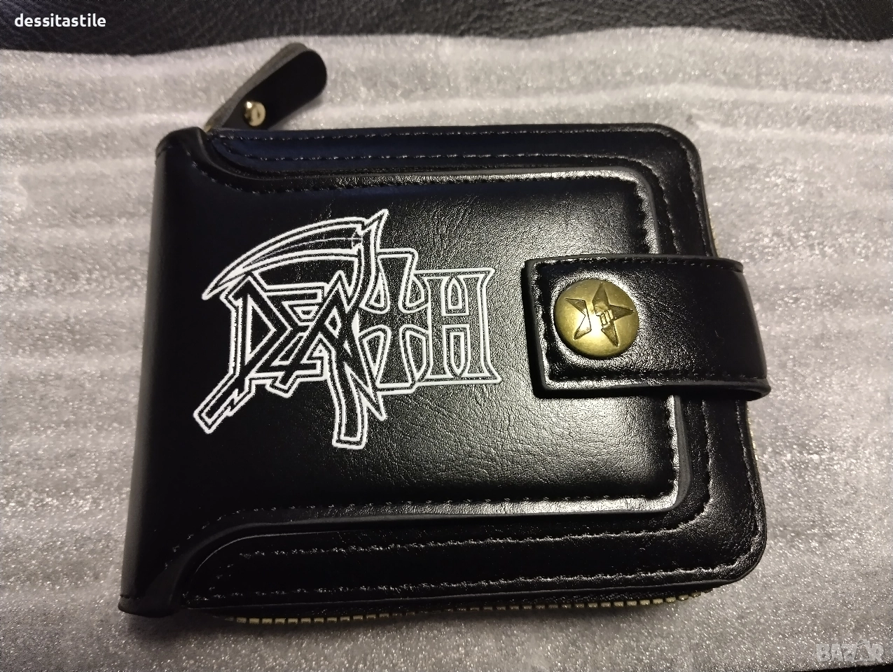 Домашни чехли с мртал банди и портфейл с логото на група DEATH, снимка 1