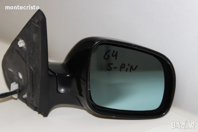 Дясно електрическо огледало VW Golf 4 (1998-2004г.) 5 пина 1J1857508D късо Черно Golf IV, снимка 1