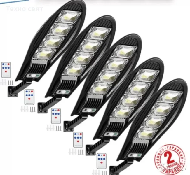 СУПЕР МОЩНИ 5x3000W=144.99лв Соларни LED Лампи 3000W IP65 + стойка и д, снимка 1